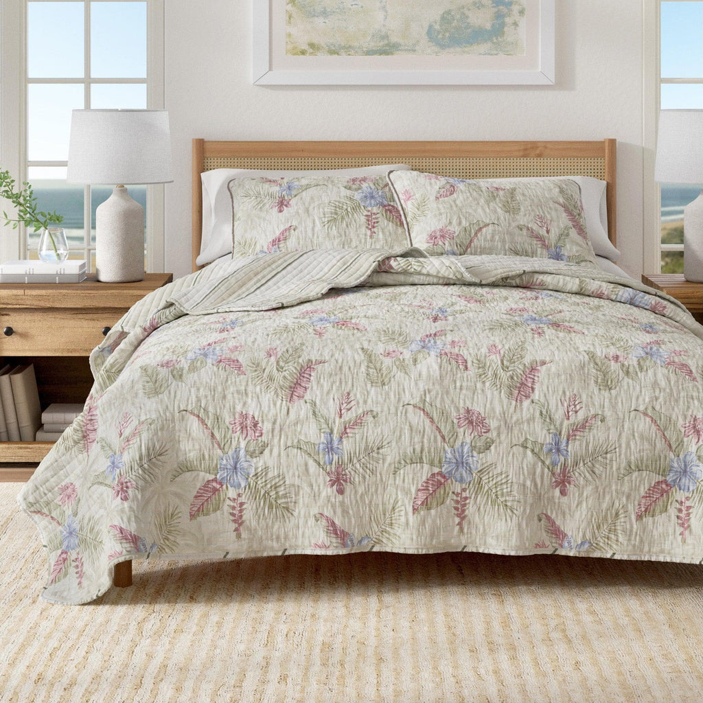 Floral Printed Cotton Quilt Set - Mendocino Collection, photo 7 of 12