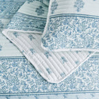 Floral Striped Microfiber Quilt Set - Hermine Collection, photo 7 of 10