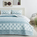 Floral Striped Microfiber Quilt Set - Hermine Collection, photo 6 of 10