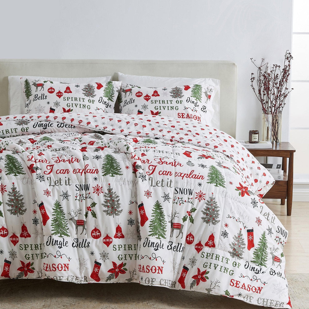 Reversible Christmas Comforter and Sham Set - Holiday Lodge, photo 7 of 120