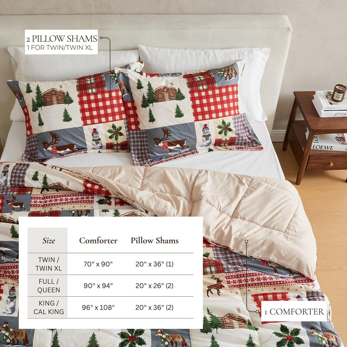 Reversible Christmas Comforter and Sham Set - Holiday Lodge, photo 17 of 120