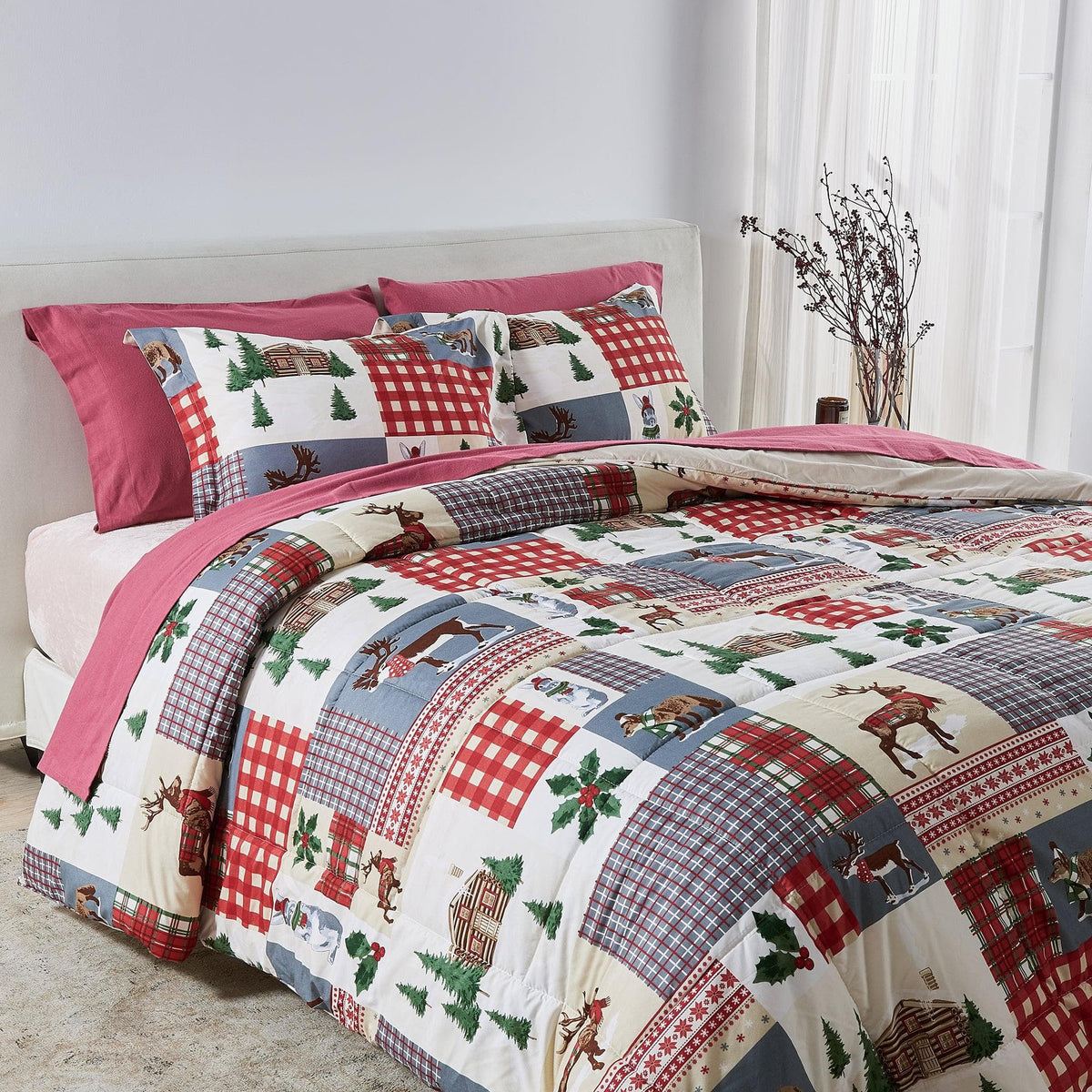 Reversible Christmas Comforter and Sham Set - Holiday Lodge, photo 18 of 120