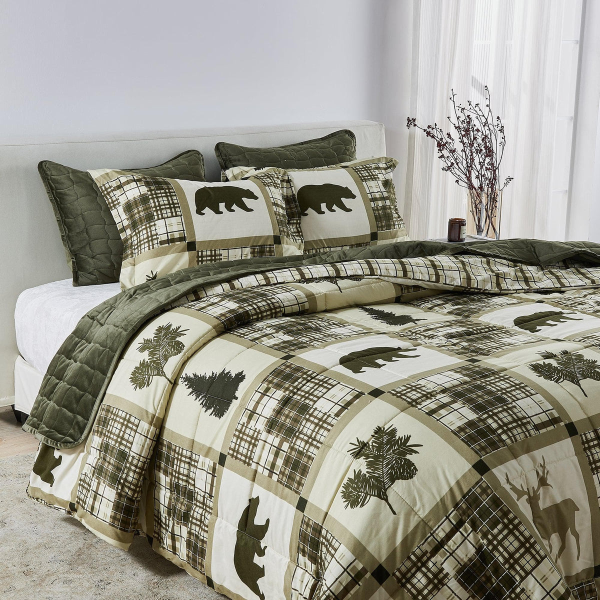 Reversible Christmas Comforter and Sham Set - Holiday Lodge, photo 36 of 120