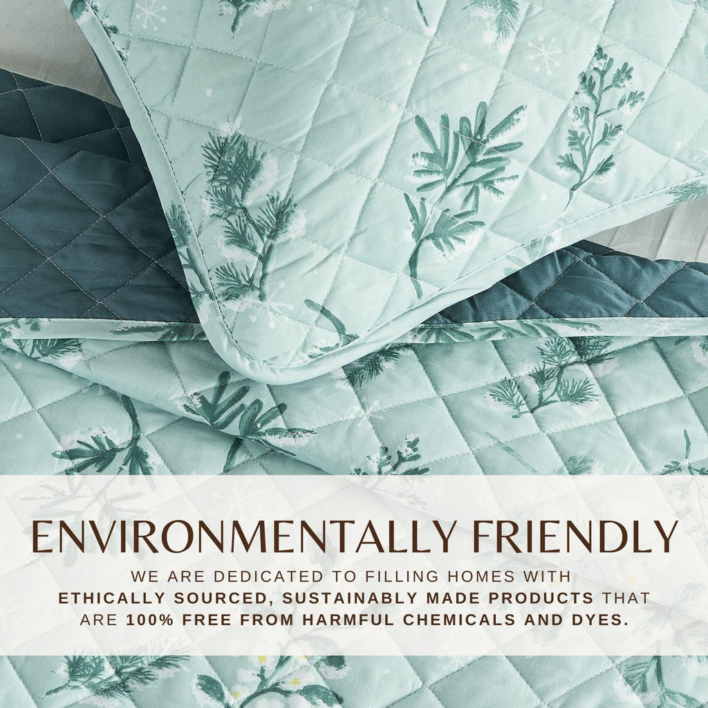 Snowy Botanical Quilt Set - Mariela Collection, photo 5 of 6