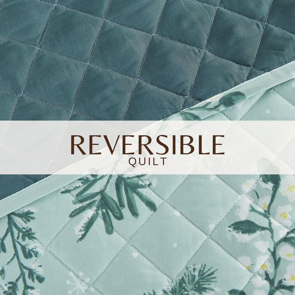 Snowy Botanical Quilt Set - Mariela Collection, photo 4 of 6