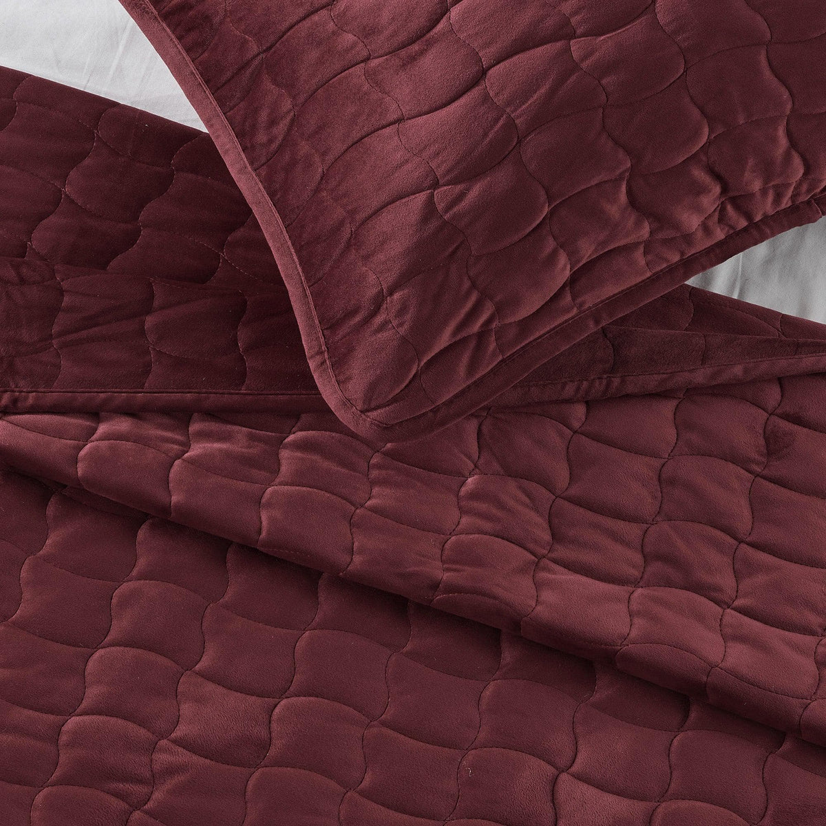 Velvet Box-Stitched Quilt Set - Vivica, photo 47 of 48