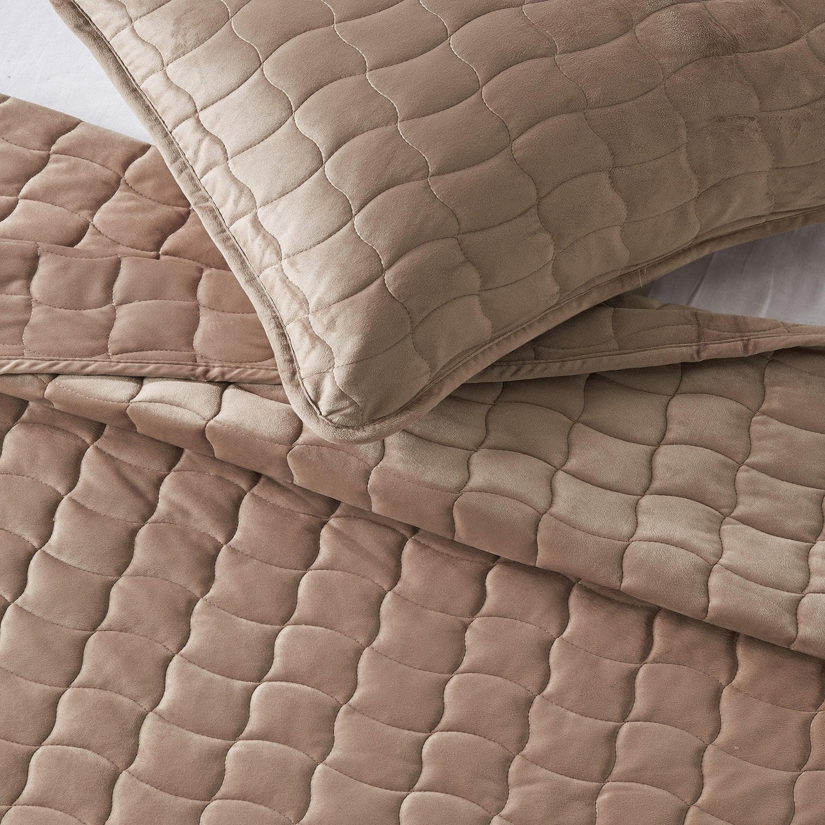 Velvet Box-Stitched Quilt Set - Vivica, photo 41 of 48