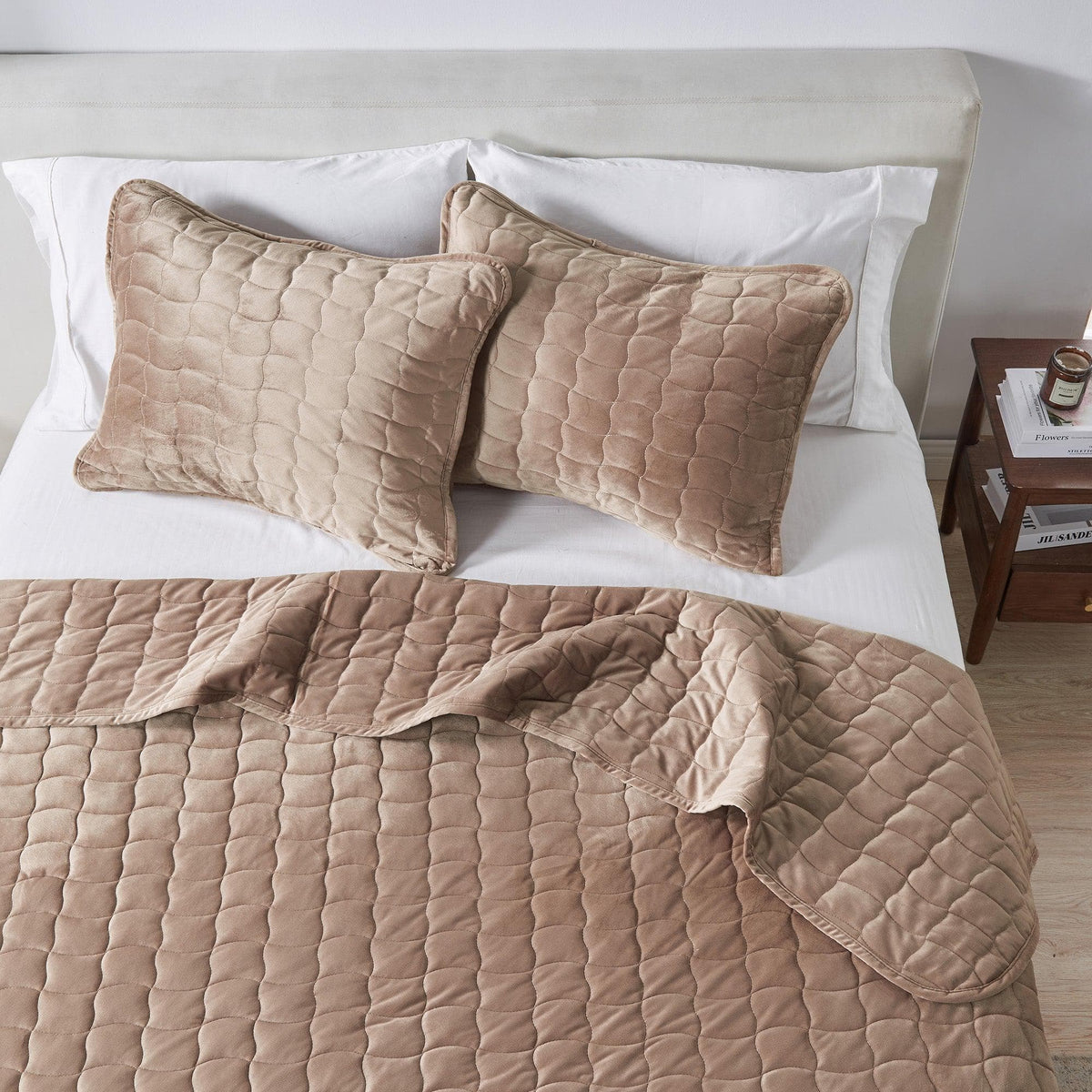 Velvet Box-Stitched Quilt Set - Vivica, photo 38 of 48