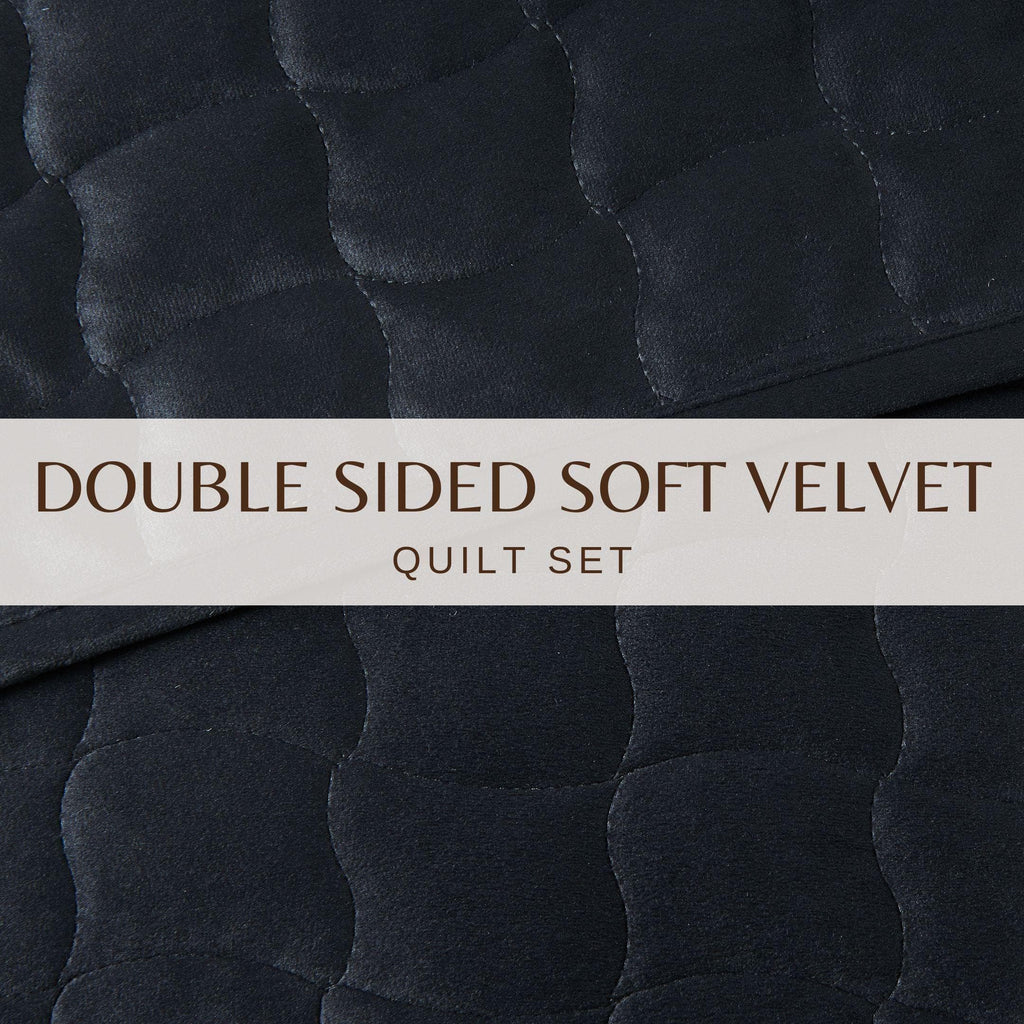 Velvet Box-Stitched Quilt Set - Vivica, photo 10 of 48