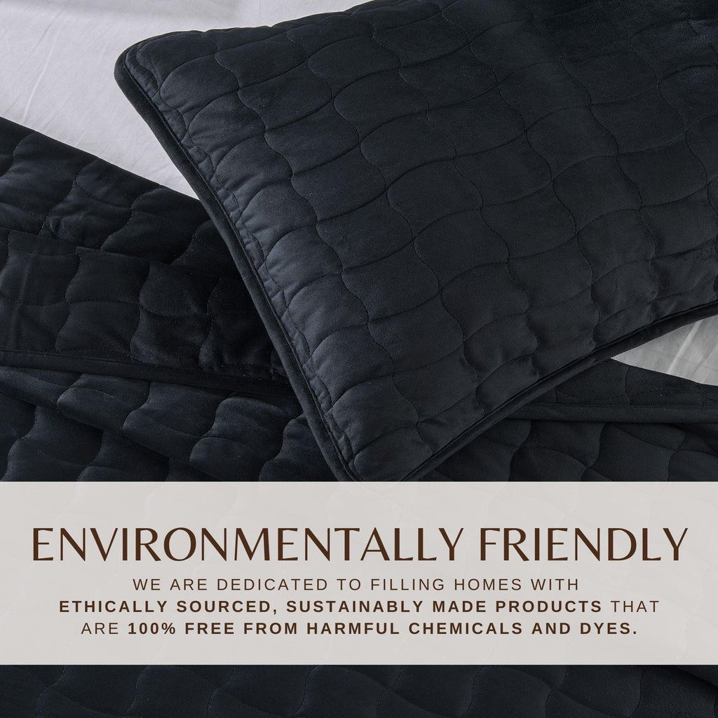 Velvet Box-Stitched Quilt Set - Vivica, photo 11 of 48