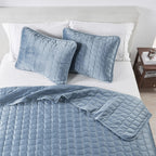 Velvet Box-Stitched Quilt Set - Vivica, photo 2 of 48