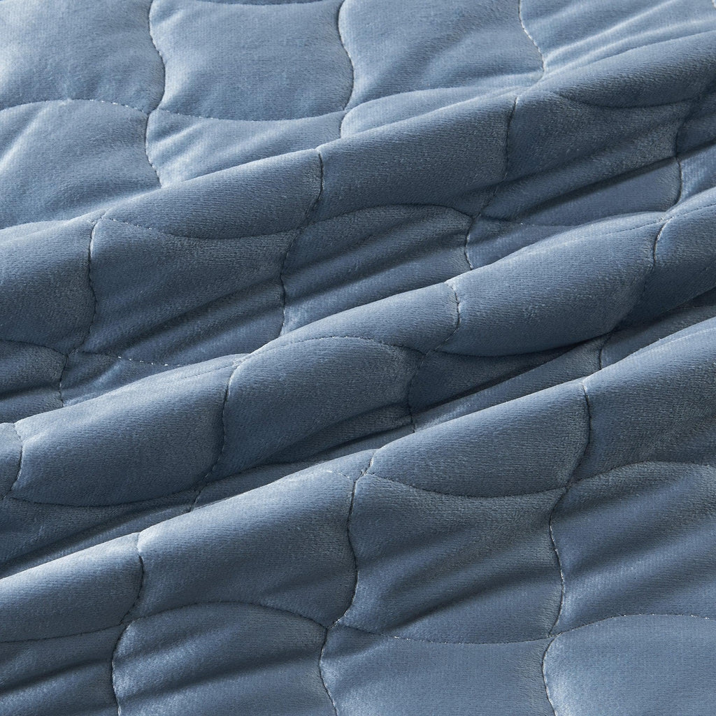 Velvet Box-Stitched Quilt Set - Vivica, photo 3 of 48