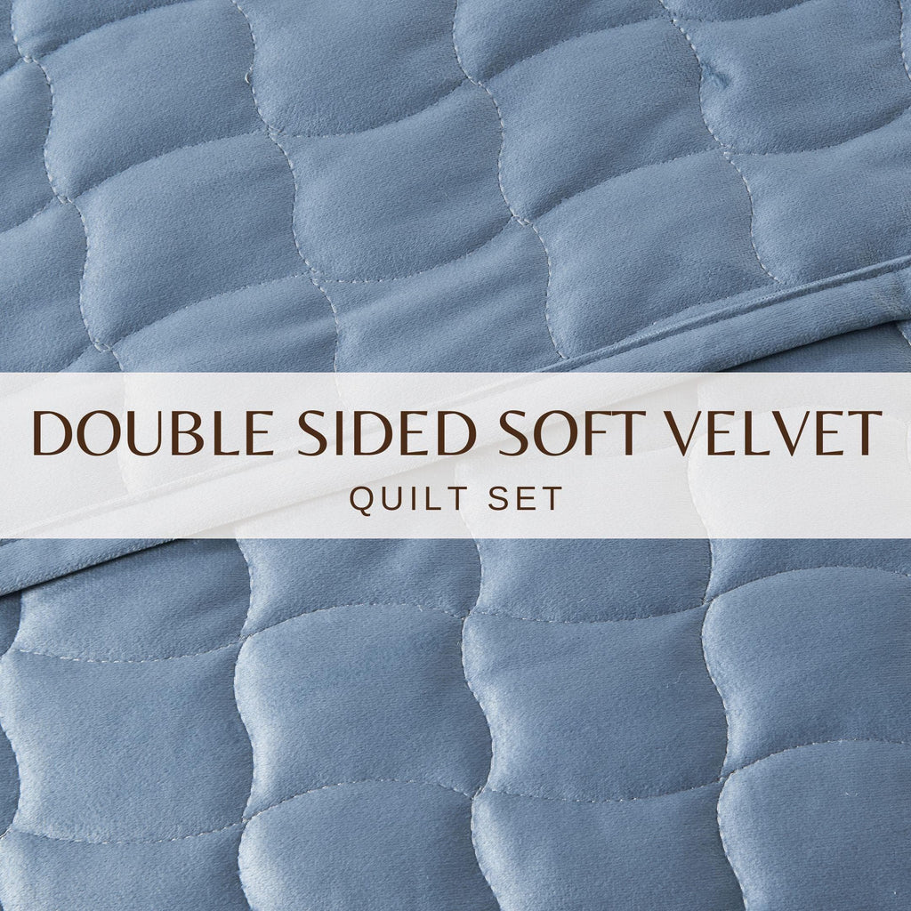 Velvet Box-Stitched Quilt Set - Vivica, photo 4 of 48