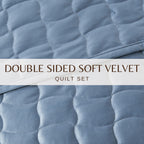 Velvet Box-Stitched Quilt Set - Vivica, photo 4 of 48