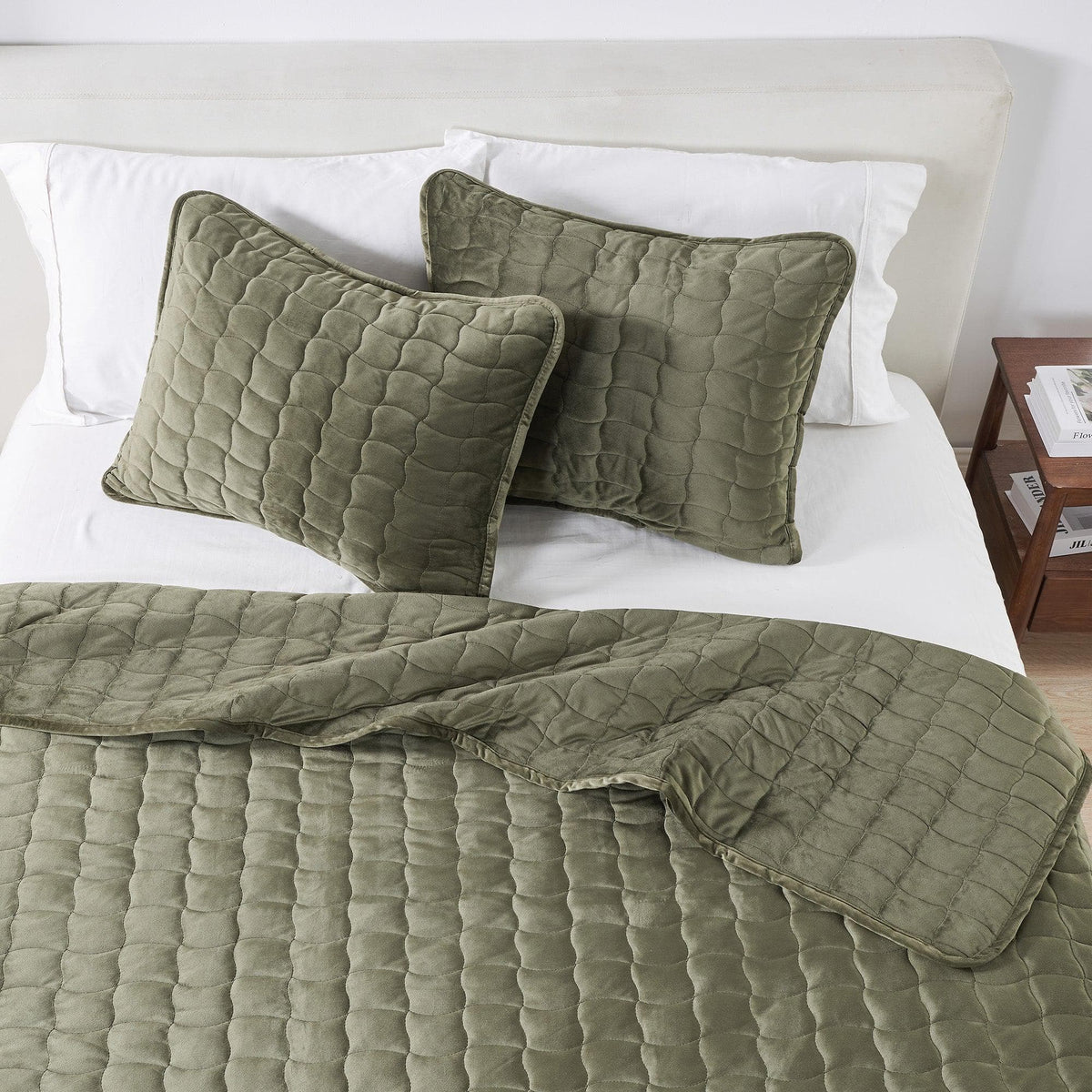 Velvet Box-Stitched Quilt Set - Vivica, photo 20 of 48