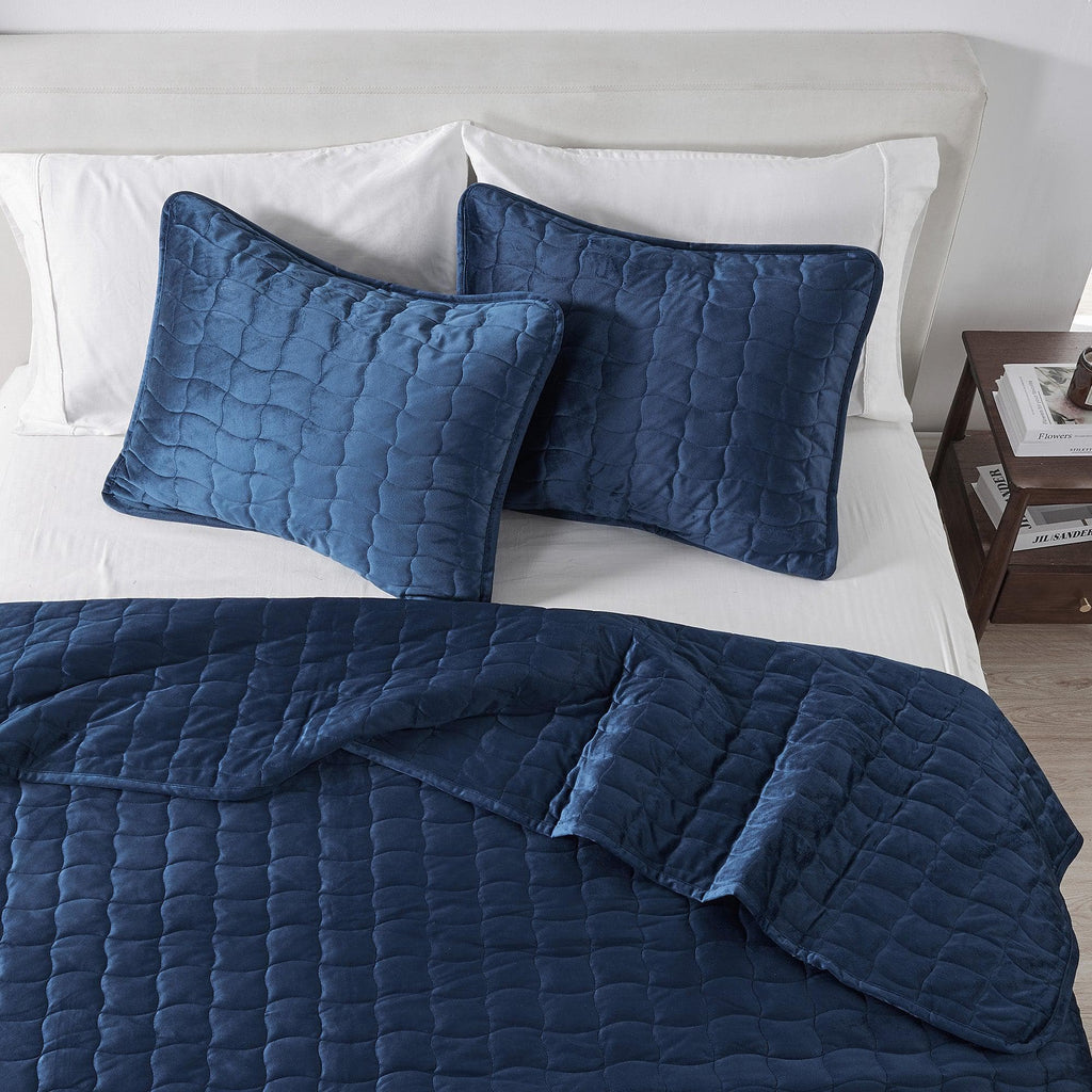 Velvet Box-Stitched Quilt Set - Vivica, photo 26 of 48