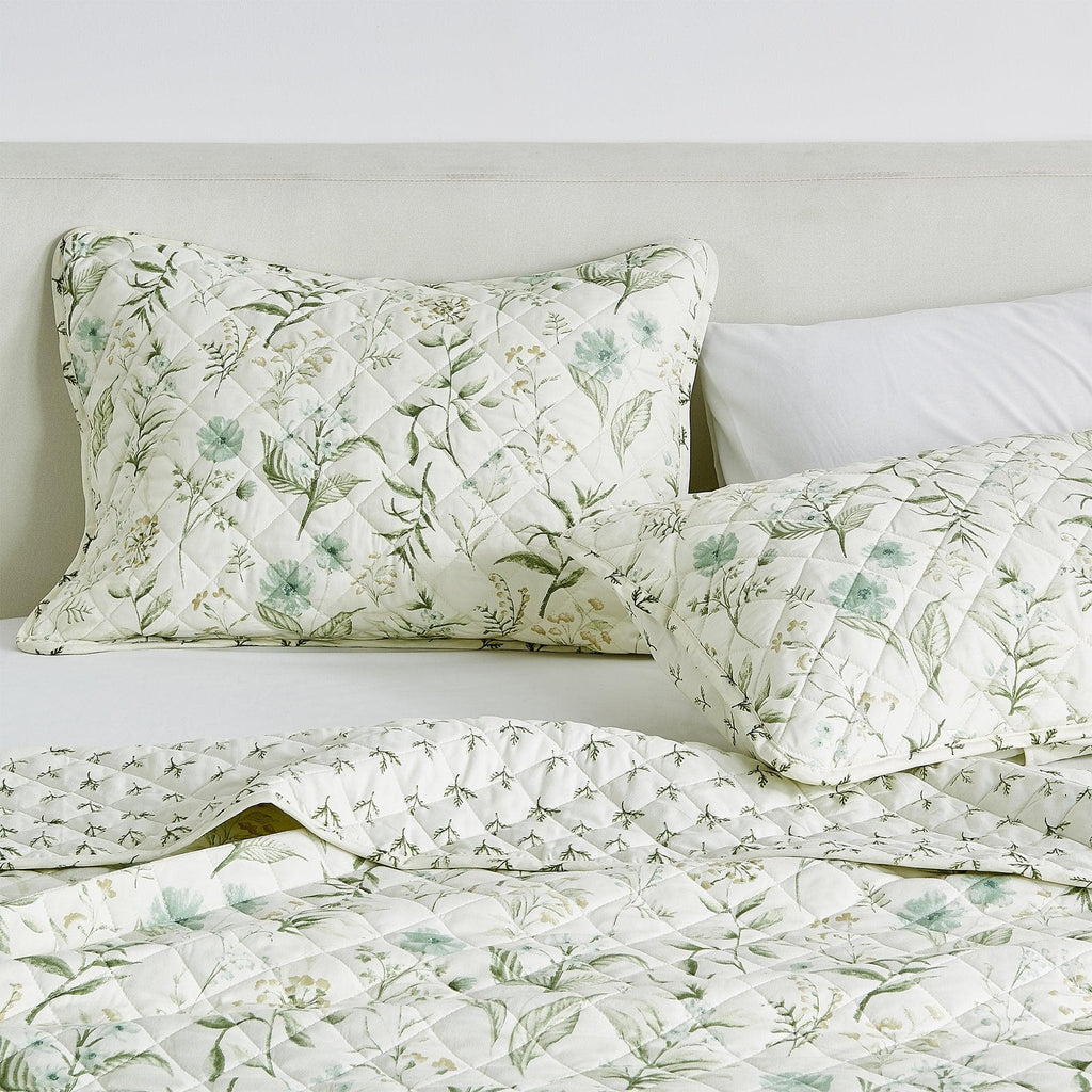Floral Printed Microfiber Quilt Set - Glyndora Collection, photo 3 of 5
