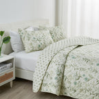 Floral Printed Microfiber Quilt Set - Glyndora Collection, photo 5 of 5