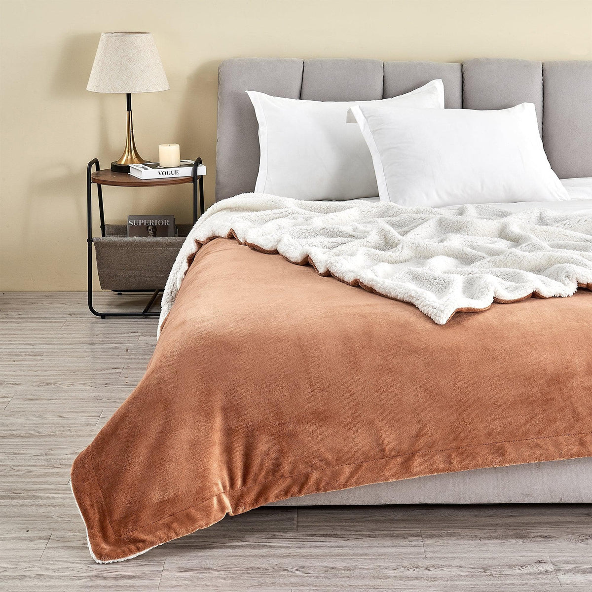 Velvet Plush Sherpa Luxury Bed Blanket - Kinsley, photo 98 of 146