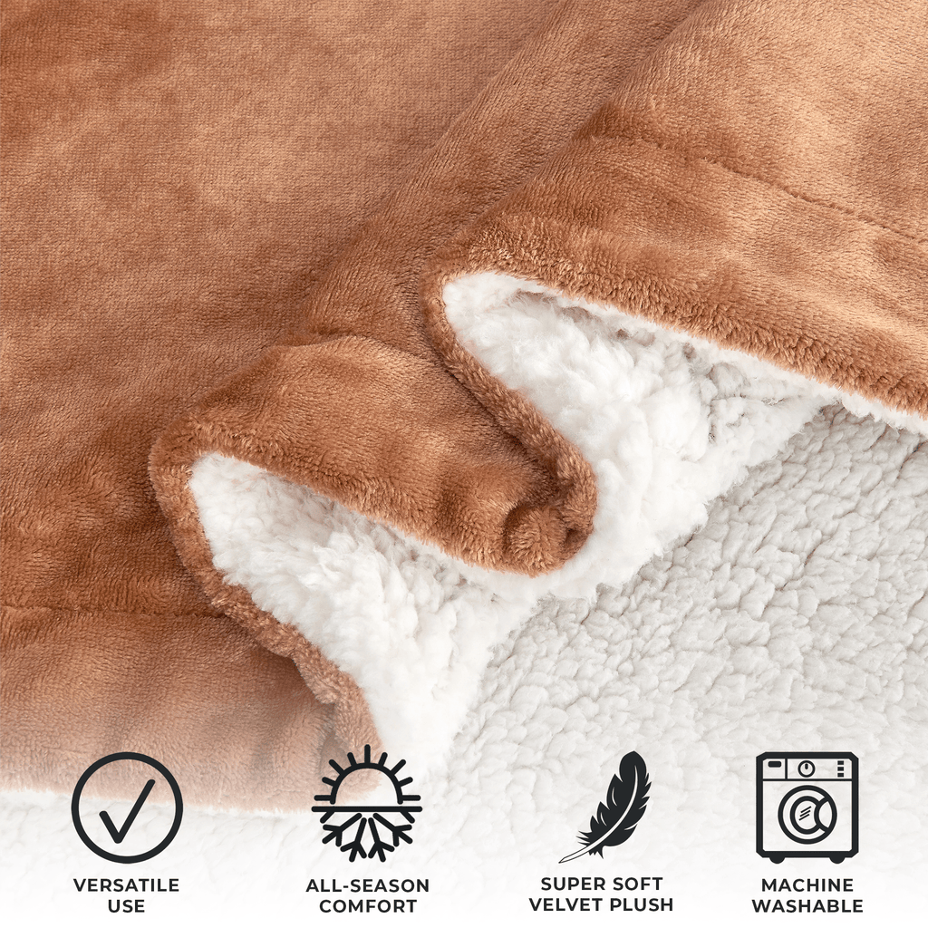 Velvet Plush Sherpa Luxury Bed Blanket - Kinsley, photo 100 of 146