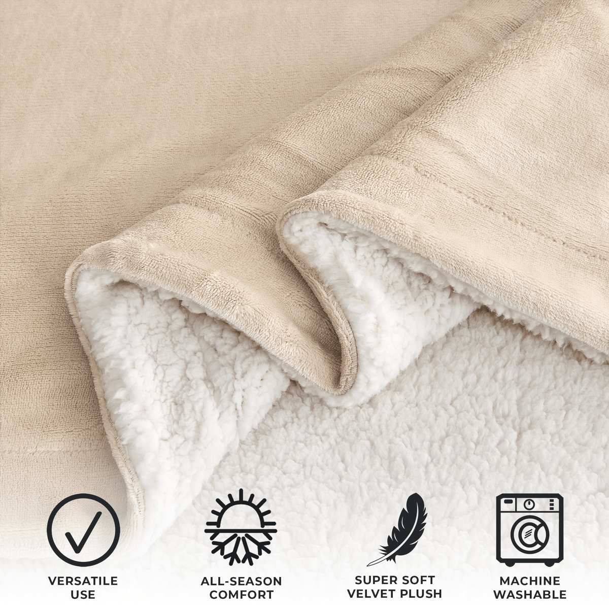 Velvet Plush Sherpa Luxury Bed Blanket - Kinsley, photo 110 of 146