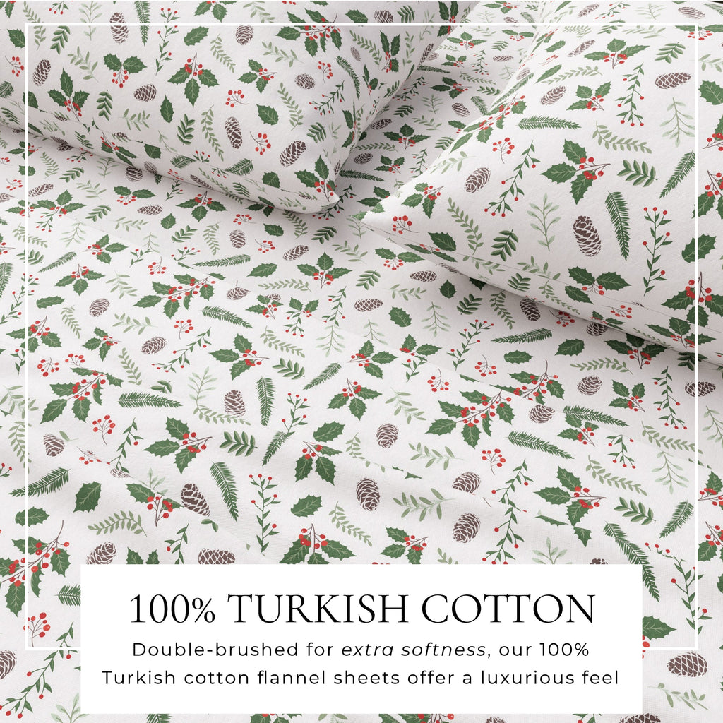 Turkish Cotton Christmas Flannel Sheet Set - Whittaker, photo 8 of 69