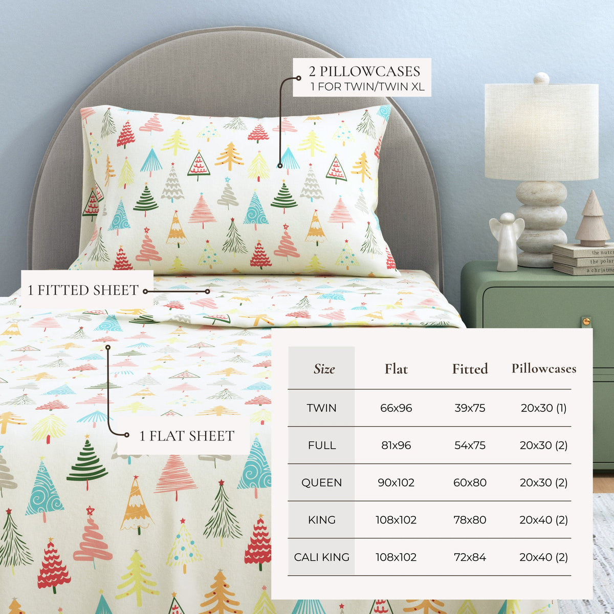 Turkish Cotton Christmas Flannel Sheet Set - Whittaker, photo 66 of 69