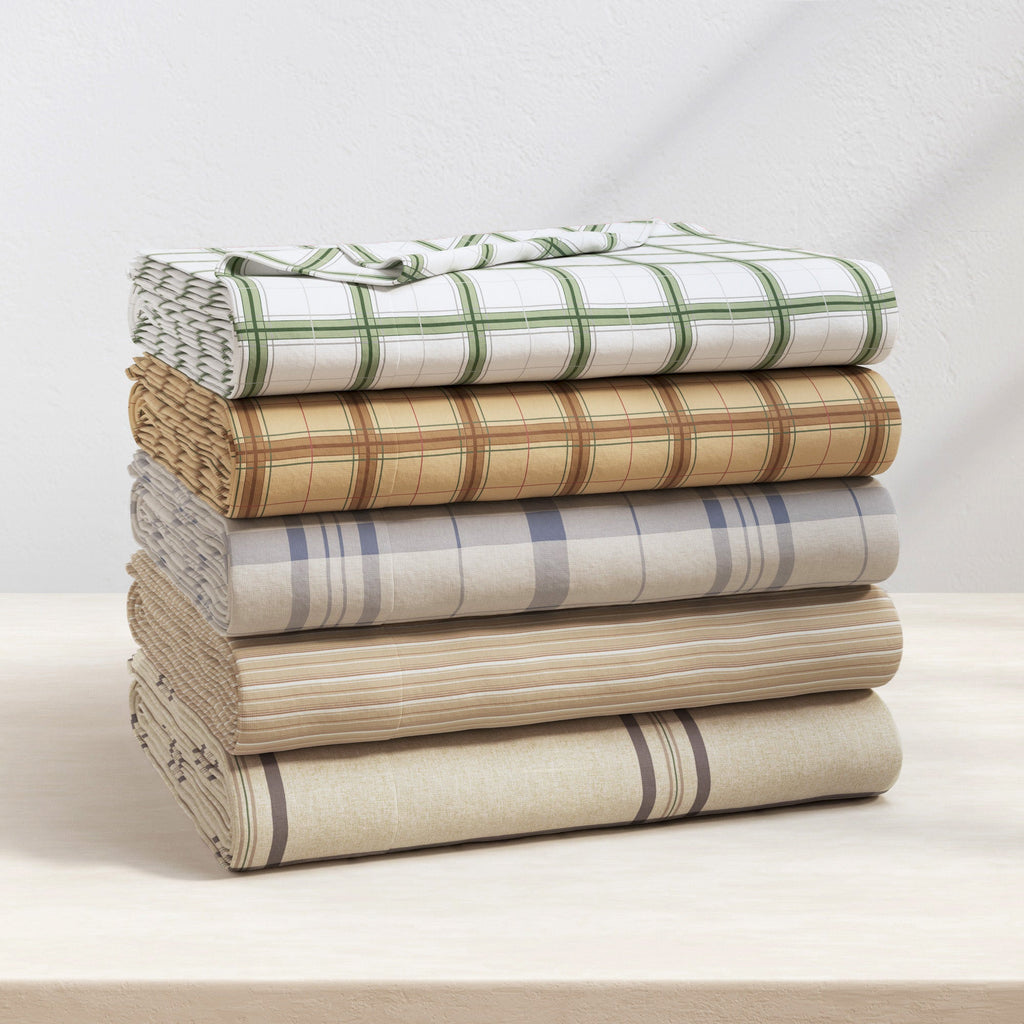 Turkish Cotton Flannel Sheet Set - Plaid & Stripe Collection, photo 30 of 30