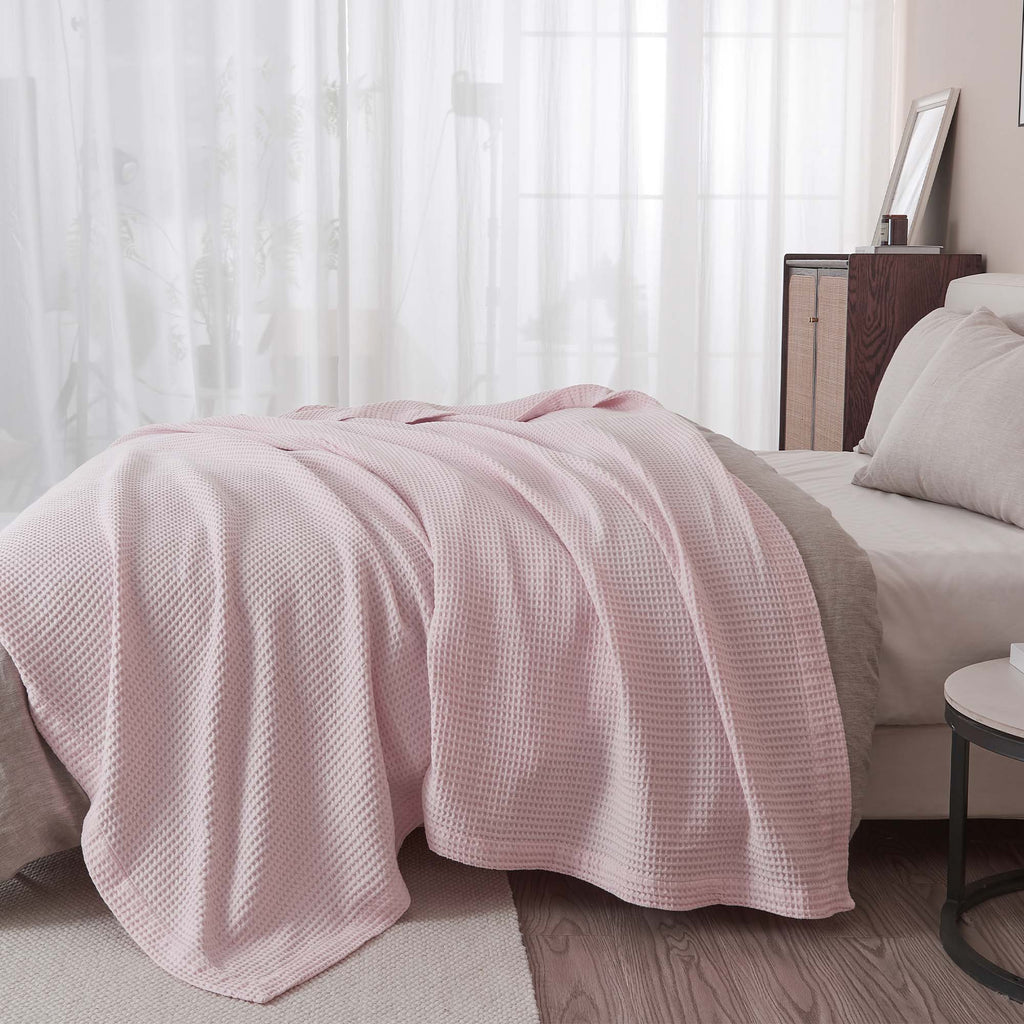 100% Cotton Waffle Weave Blanket - Mikala, photo 5 of 70