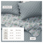 Floral Print & Scalloped Edge Cotton Quilt Set - Katrin Collection, photo 4 of 6