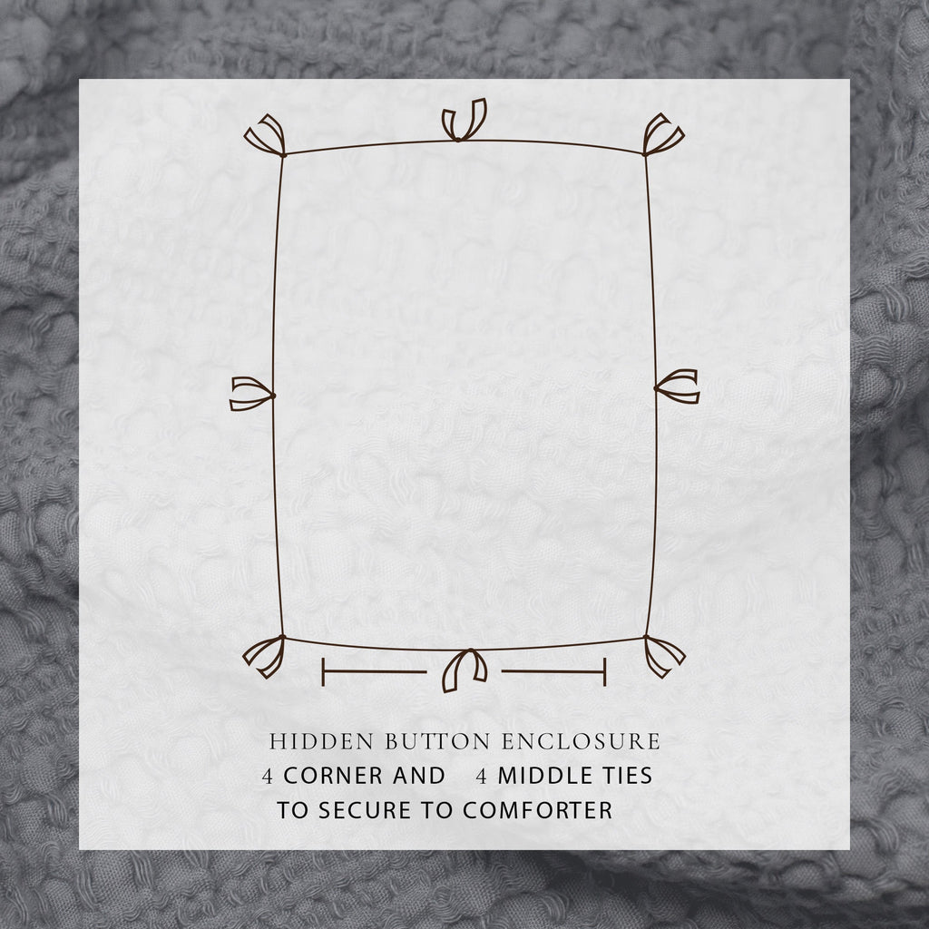 100% Cotton Honeycomb Waffle Duvet Set - Mattea, photo 41 of 42