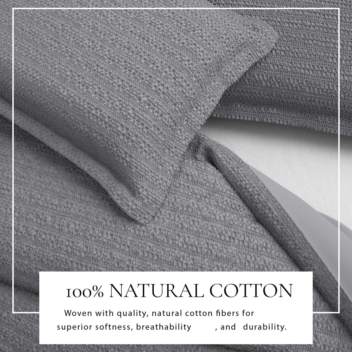 100% Cotton Honeycomb Waffle Duvet Set - Mattea, photo 38 of 42