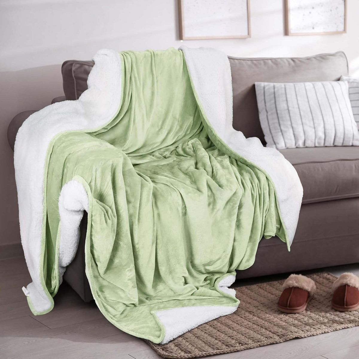 Velvet Plush Sherpa Bed Blanket - Sherpa Fleece, photo 61 of 69