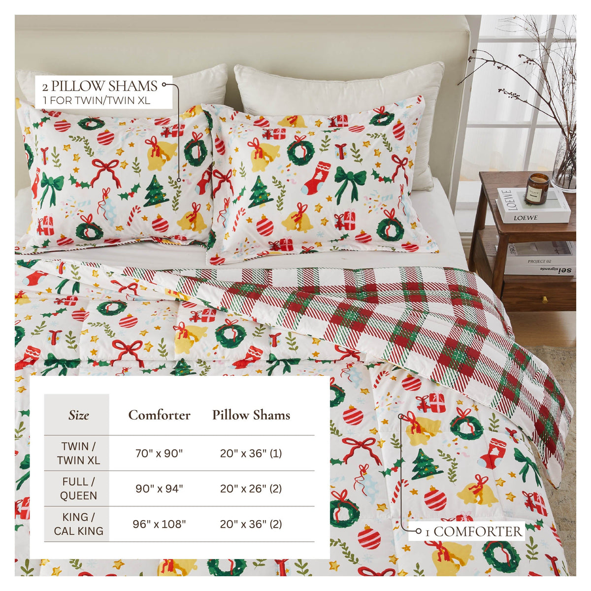 Reversible Christmas Comforter and Sham Set - Holiday Lodge, photo 59 of 120