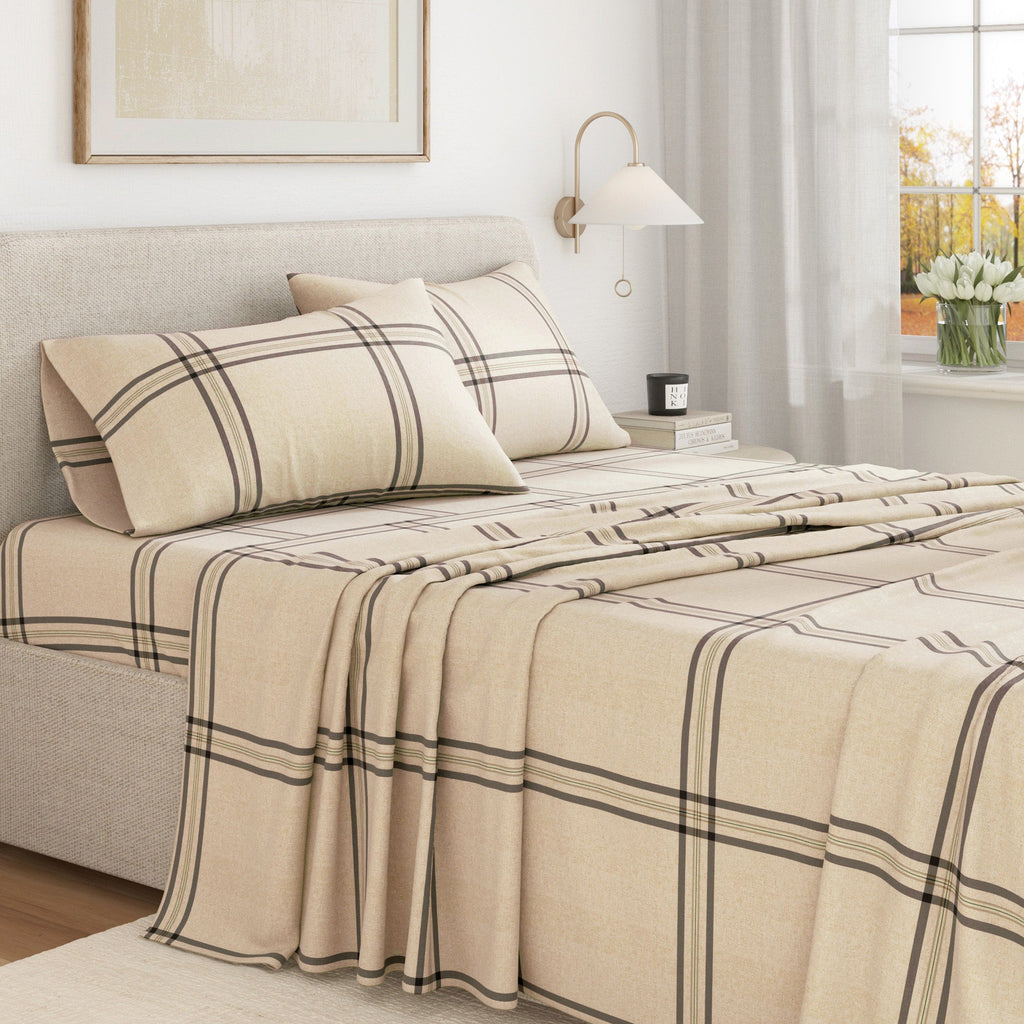 Turkish Cotton Flannel Sheet Set - Plaid & Stripe Collection, photo 11 of 30