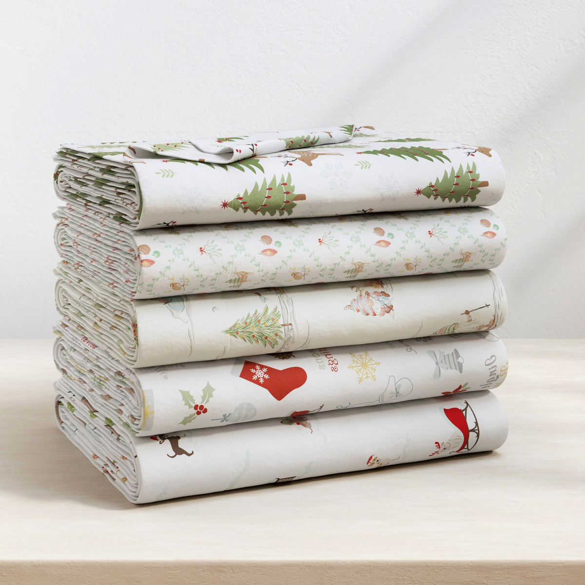Turkish Cotton Flannel Sheet Set - Elevated Holiday, photo 12 of 48