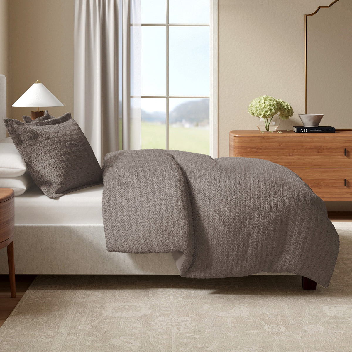 100% Cotton Honeycomb Waffle Duvet Set - Mattea, photo 25 of 42