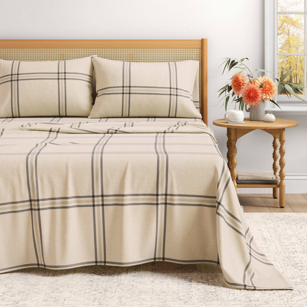 Turkish Cotton Flannel Sheet Set - Plaid & Stripe Collection, photo 7 of 30