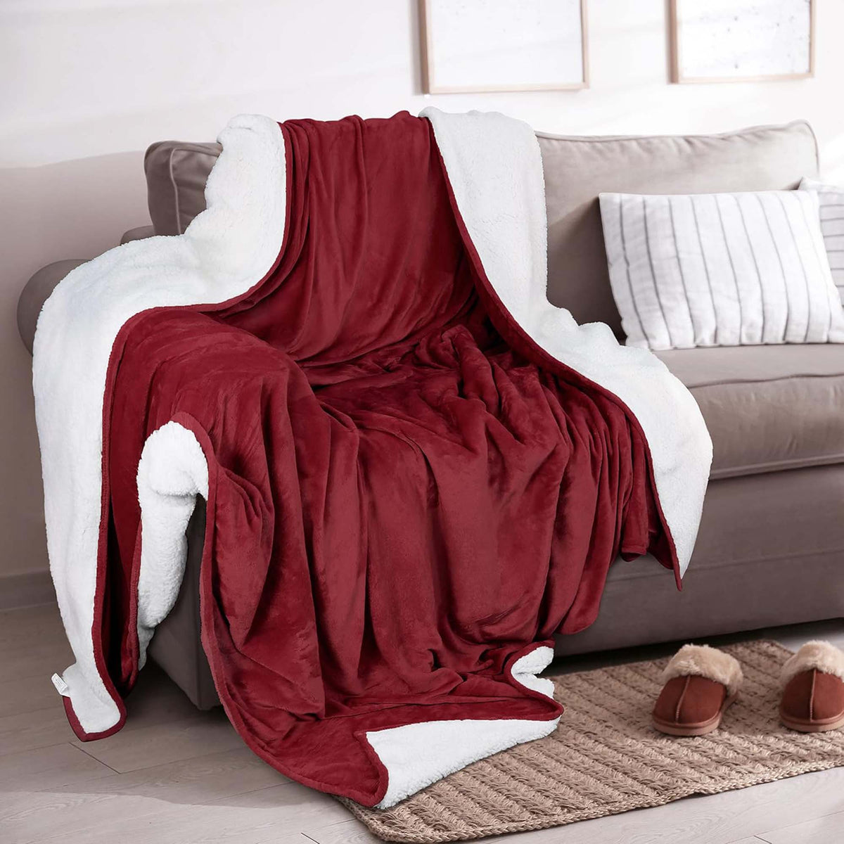 Velvet Plush Sherpa Bed Blanket - Sherpa Fleece, photo 41 of 69