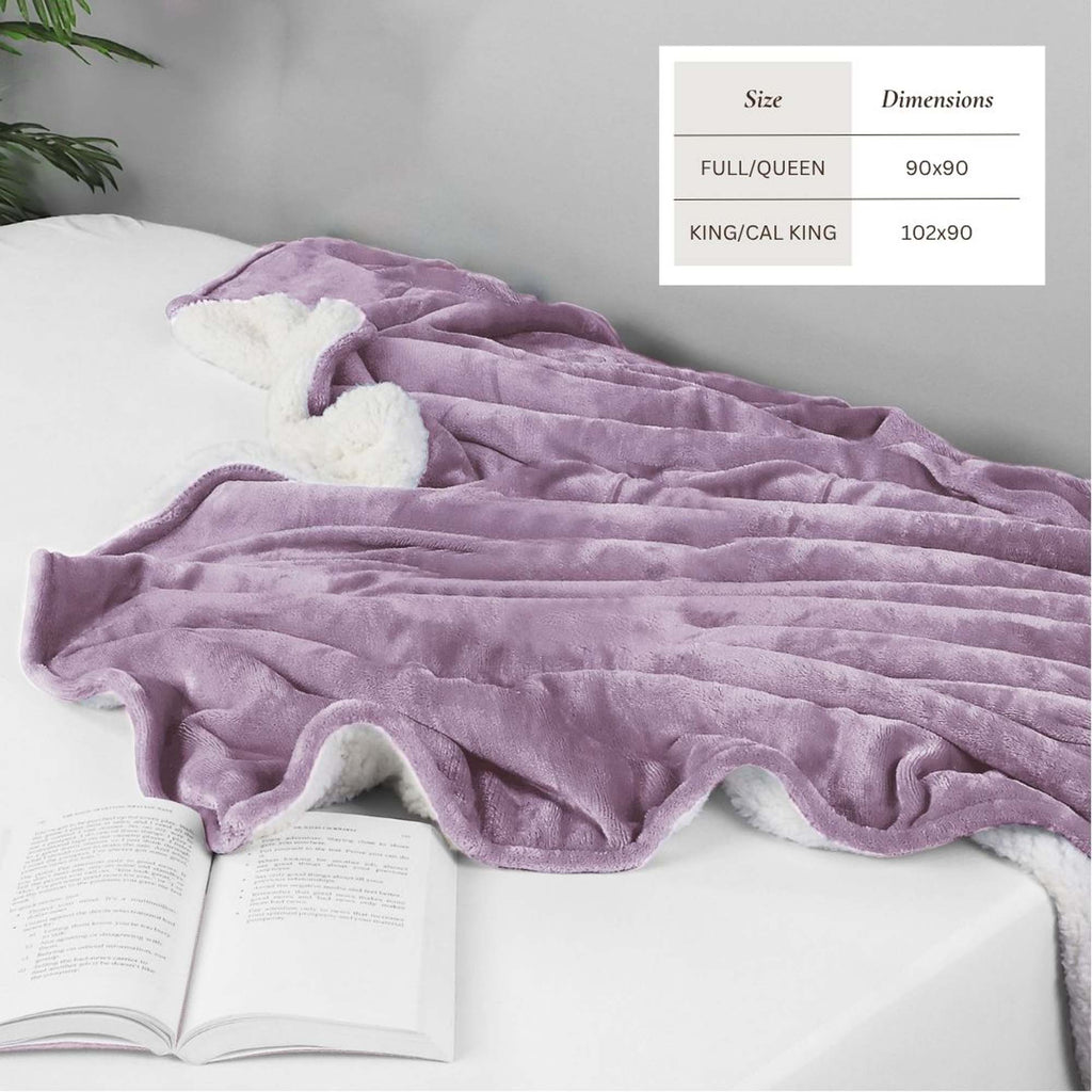 Velvet Plush Sherpa Bed Blanket - Sherpa Fleece, photo 57 of 69
