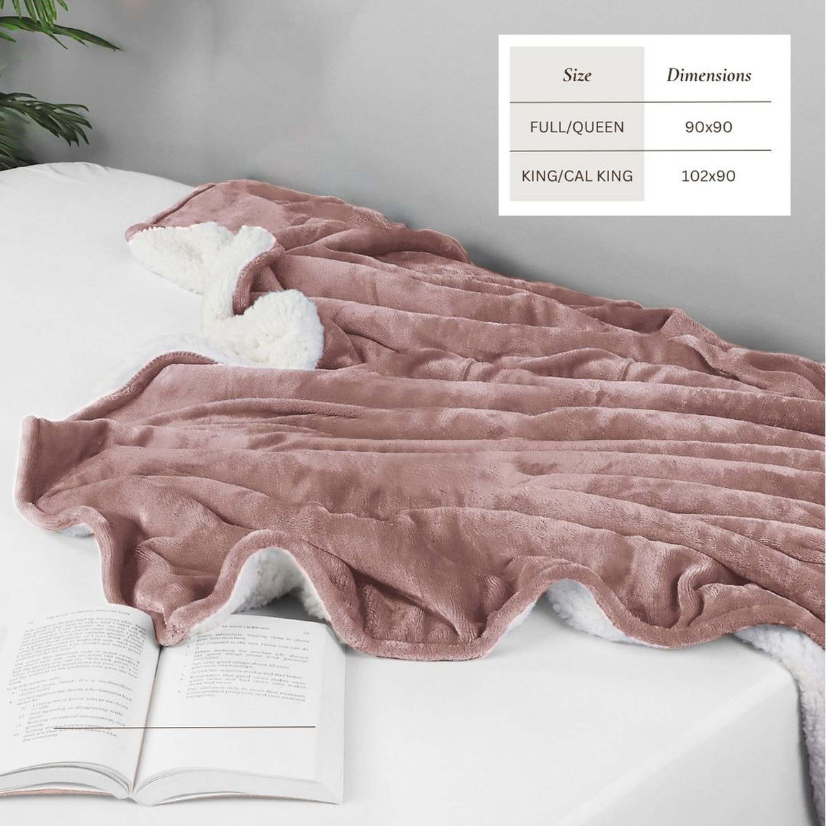 Velvet Plush Sherpa Bed Blanket - Sherpa Fleece, photo 13 of 69