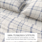 Turkish Cotton Flannel Sheet Set - Plaid & Stripe Collection, photo 2 of 30