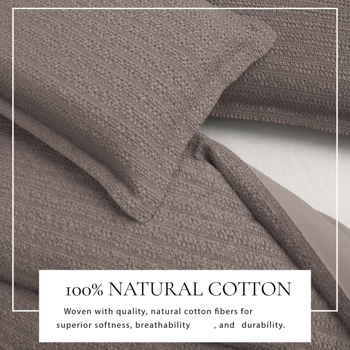 100% Cotton Honeycomb Waffle Duvet Set - Mattea, photo 26 of 42