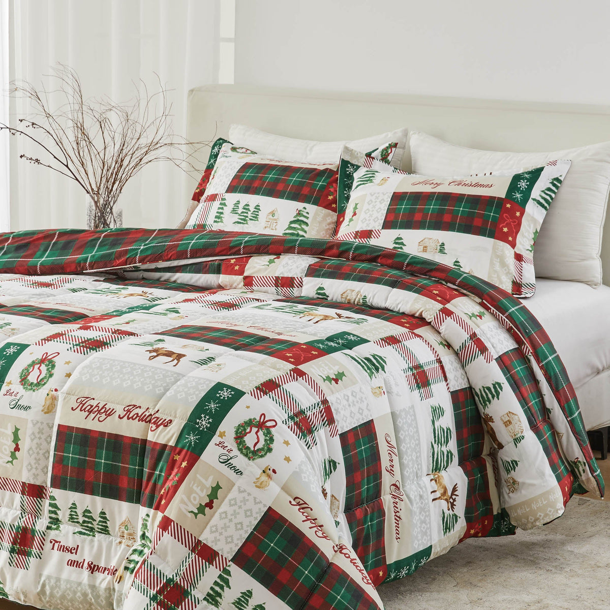 Reversible Christmas Comforter and Sham Set - Holiday Lodge, photo 54 of 120
