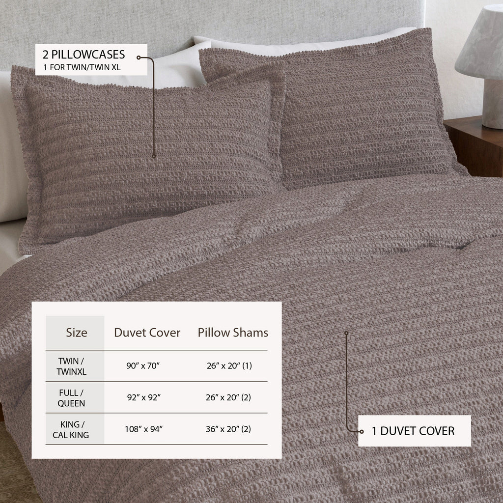 100% Cotton Honeycomb Waffle Duvet Set - Mattea, photo 27 of 42