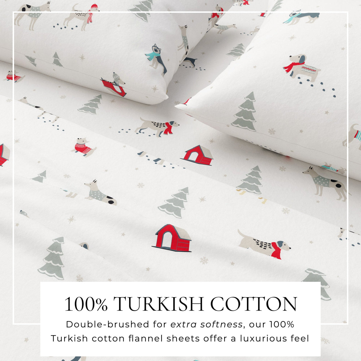 Turkish Cotton Christmas Flannel Sheet Set - Whittaker, photo 30 of 69