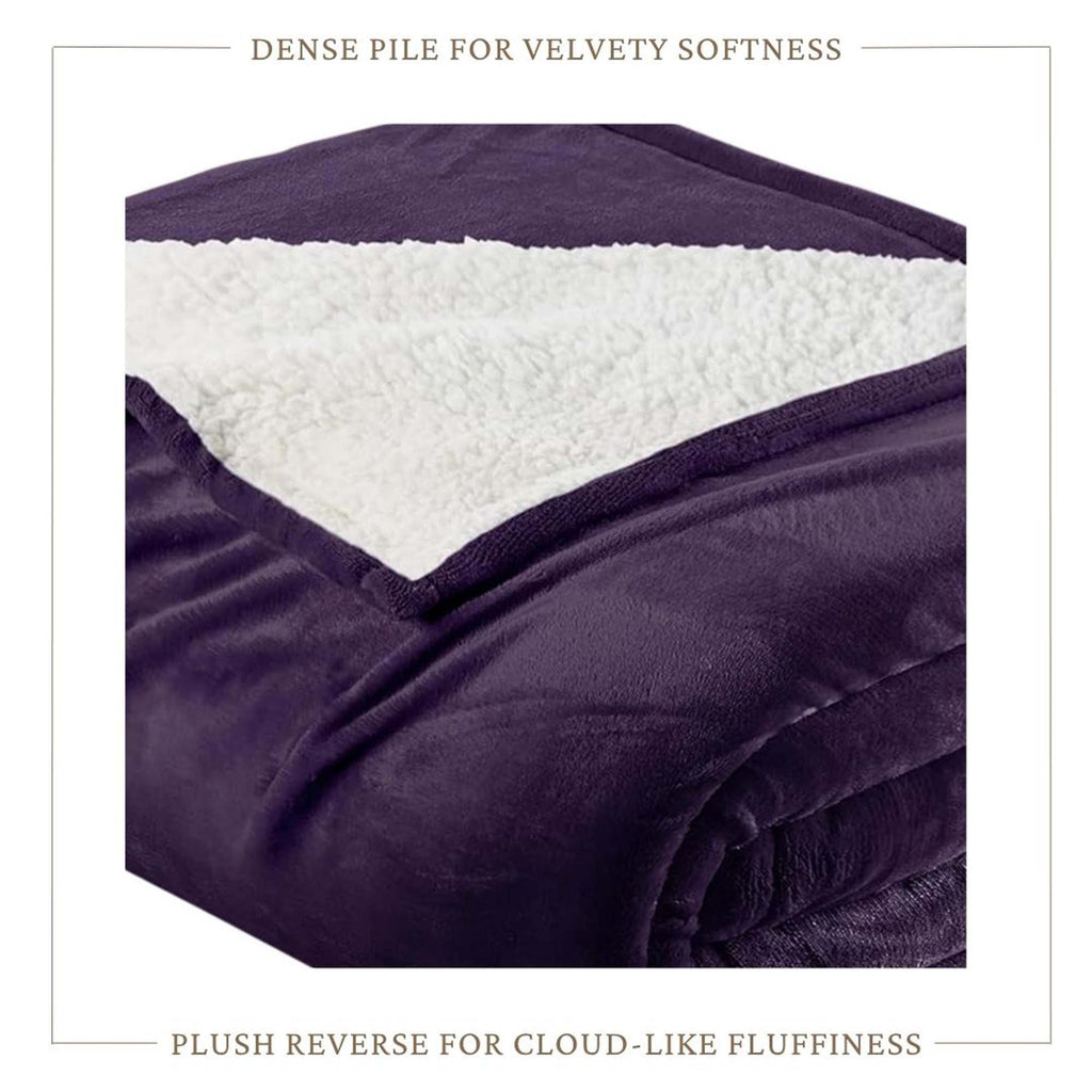 Velvet Plush Sherpa Bed Blanket - Sherpa Fleece, photo 49 of 69