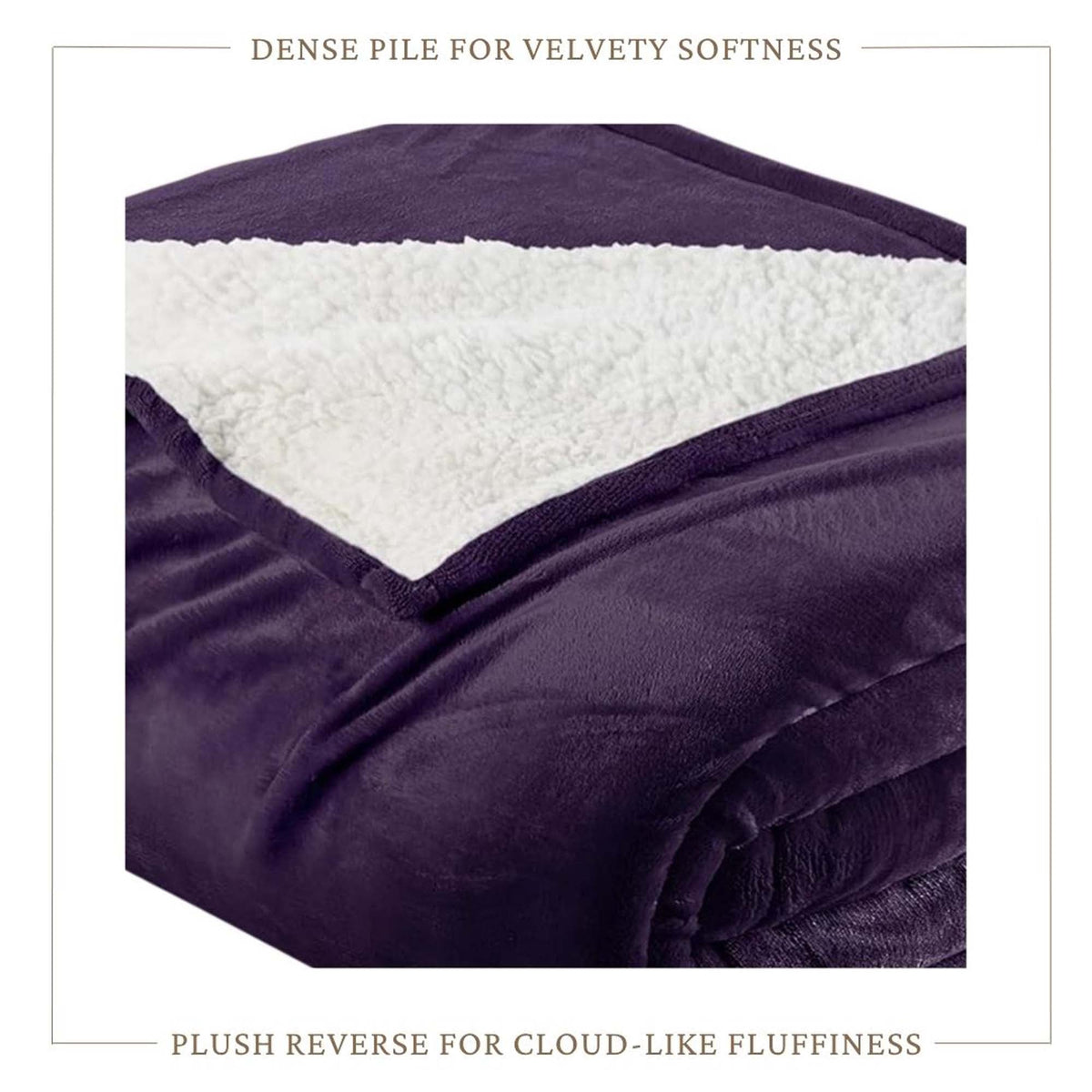 Velvet Plush Sherpa Bed Blanket - Sherpa Fleece, photo 49 of 69