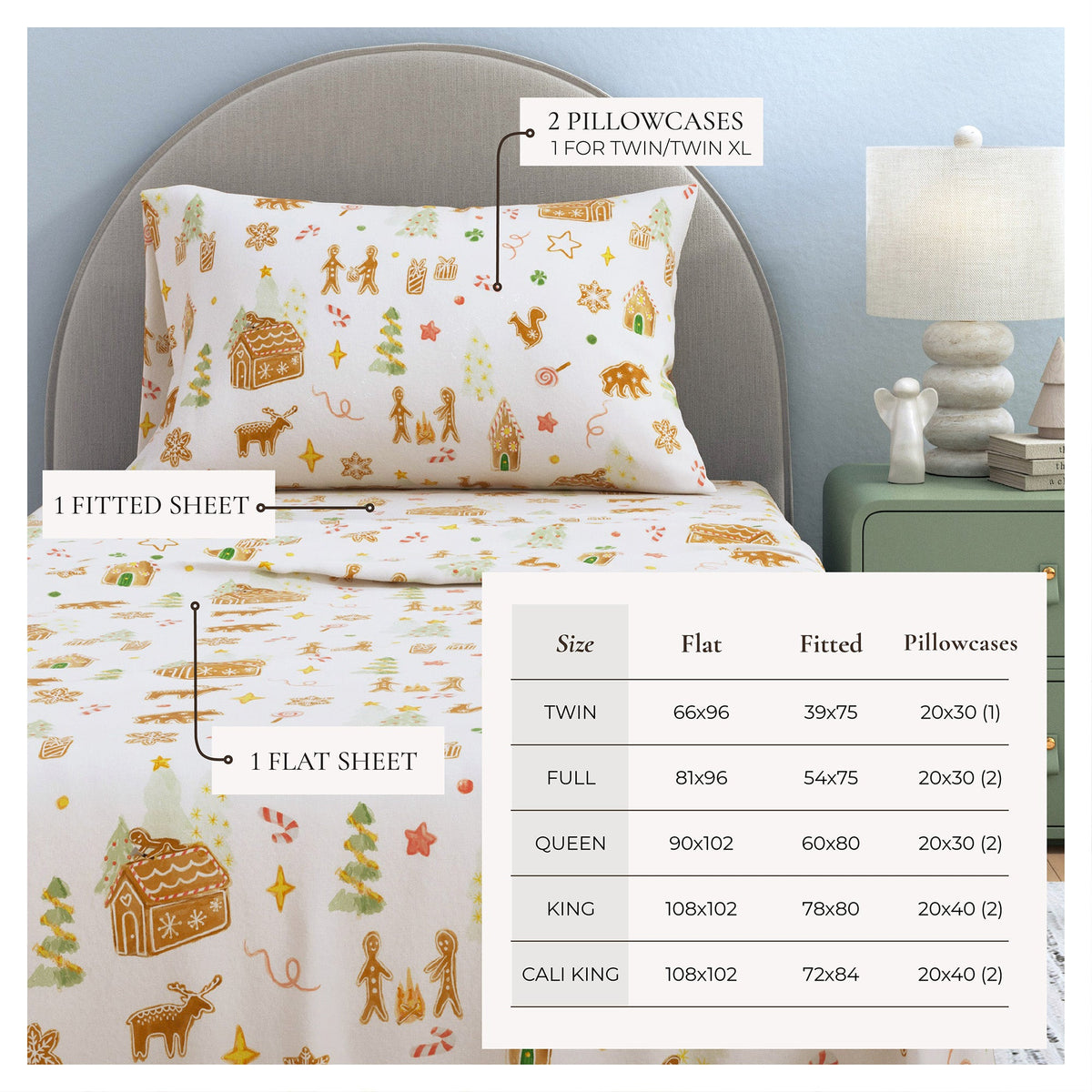 Turkish Cotton Flannel Sheet Set - Kids' Christmas, photo 9 of 12