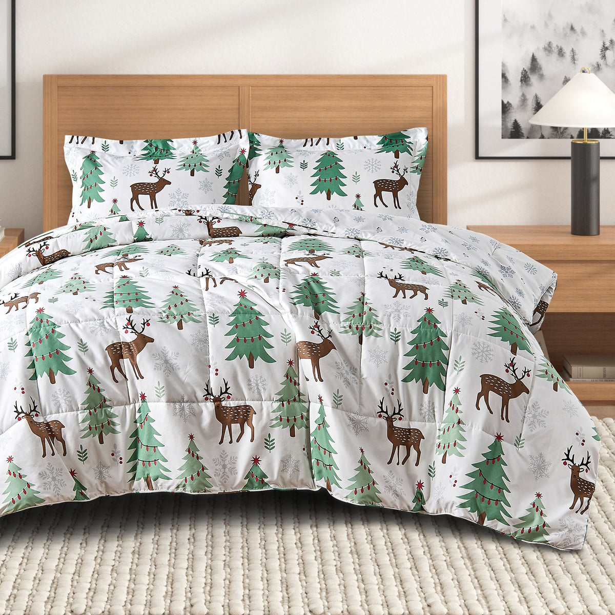 Reversible Christmas Comforter and Sham Set - Holiday Lodge, photo 79 of 120